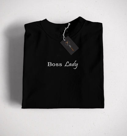 Maglietta con scritta "Boss Lady"